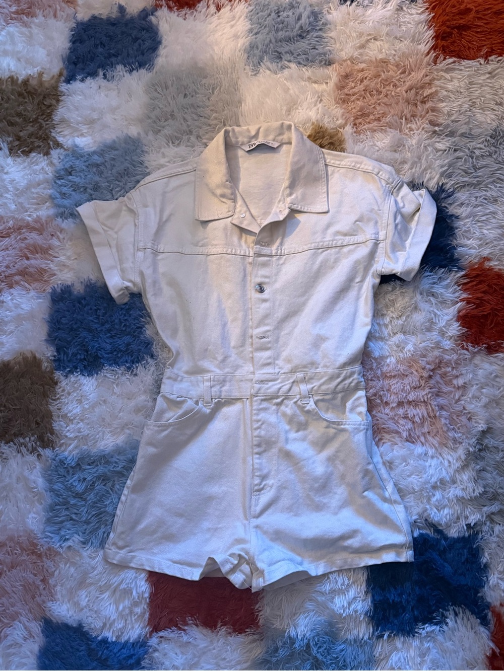 ZARA - White Denim Romper